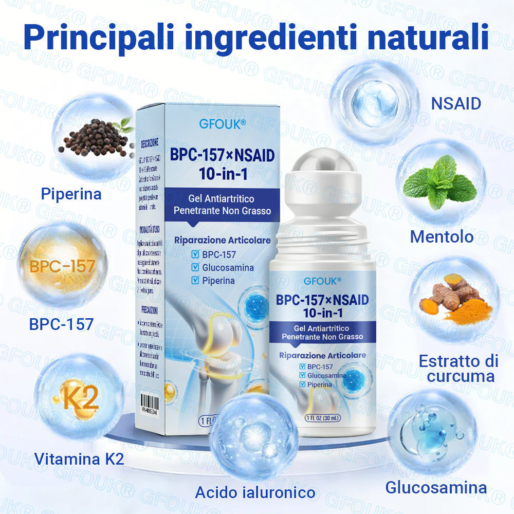 𝐎𝐟𝐟𝐢𝐜𝐢𝐚𝐥 𝐒𝐭𝐨𝐫𝐞 🇮🇹 | GFOUK® BPC-157 × NSAID Gel Antiartrite 10-in-1 a Penetrazione Rapida e Senza Oli (Tratta Artrite, Neuropatia, Reumatismi, Infortuni Sportivi e Altro) 🔥
