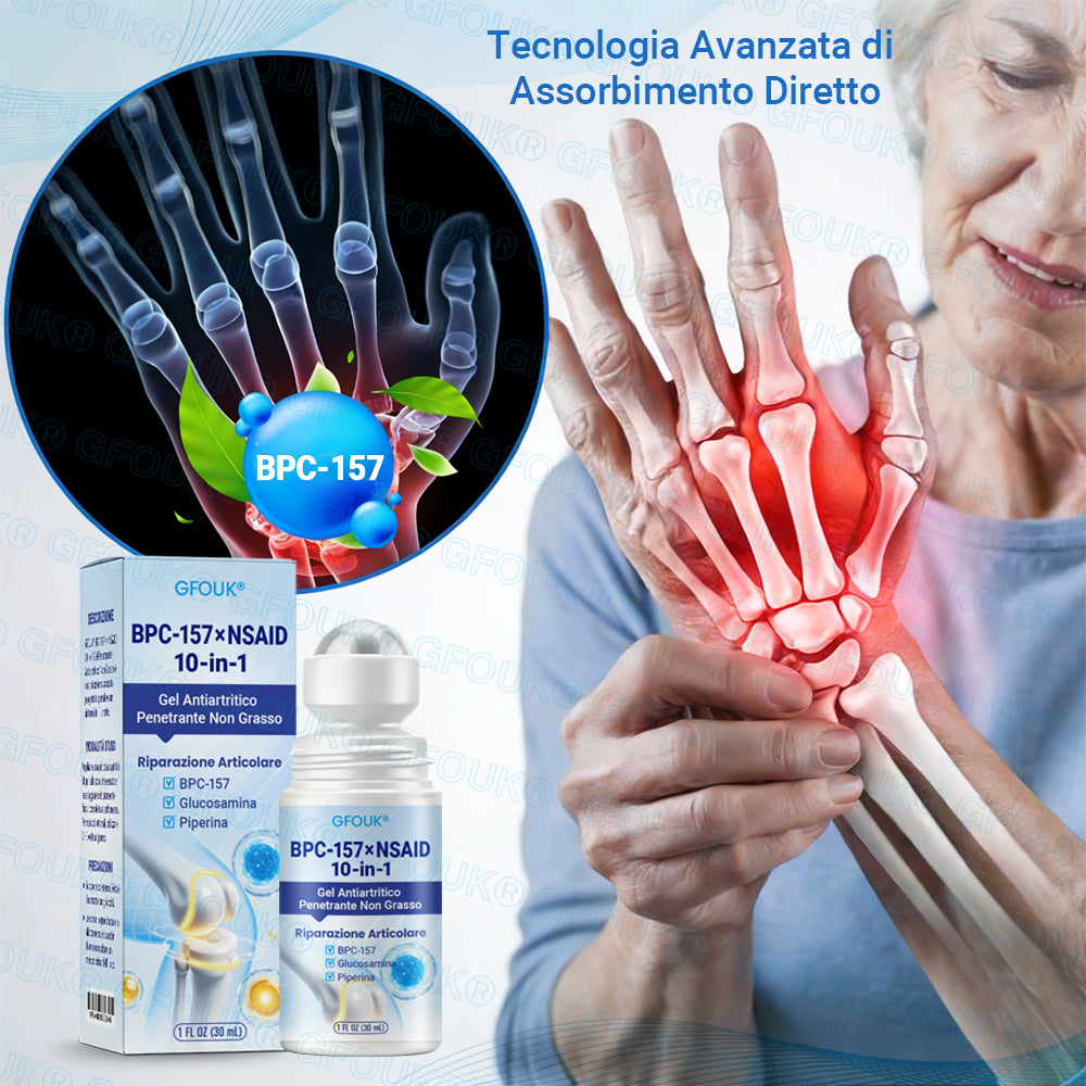 𝐎𝐟𝐟𝐢𝐜𝐢𝐚𝐥 𝐒𝐭𝐨𝐫𝐞 🇮🇹 | GFOUK® BPC-157 × NSAID Gel Antiartrite 10-in-1 a Penetrazione Rapida e Senza Oli (Tratta Artrite, Neuropatia, Reumatismi, Infortuni Sportivi e Altro) 🔥