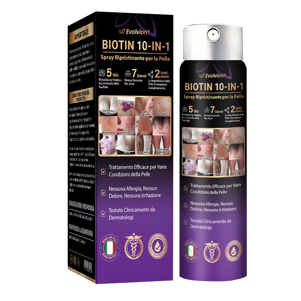 Prodotto e spedito dall’Italia ✨Evolvion® Spray Riparatore Cutaneo Biotina 10-in-1 🎉-up