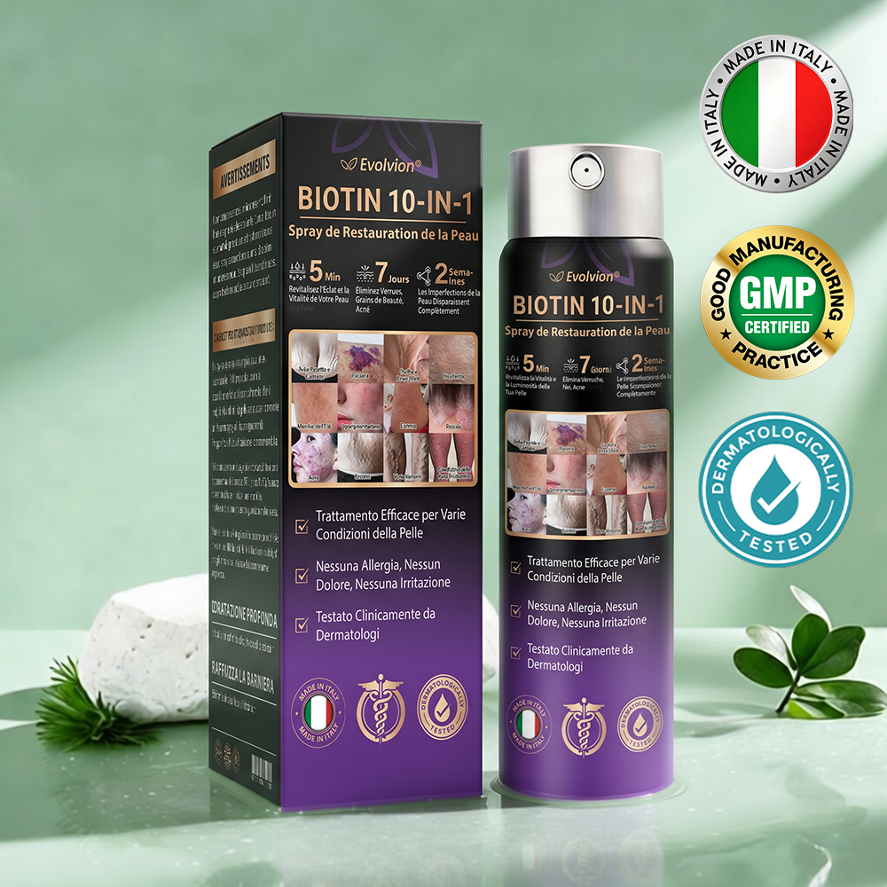Prodotto e spedito dall’Italia ✨Evolvion® Spray Riparatore Cutaneo Biotina 10-in-1 🎉-up