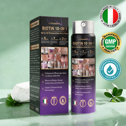 Prodotto e spedito dall’Italia ✨Evolvion® Spray Riparatore Cutaneo Biotina 10-in-1 🎉-up