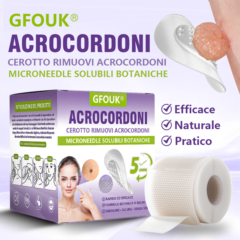 GFOUK® Cerotto con microaghi dissolvibili a base vegetale per la rimozione dei fibromi penduli🌿