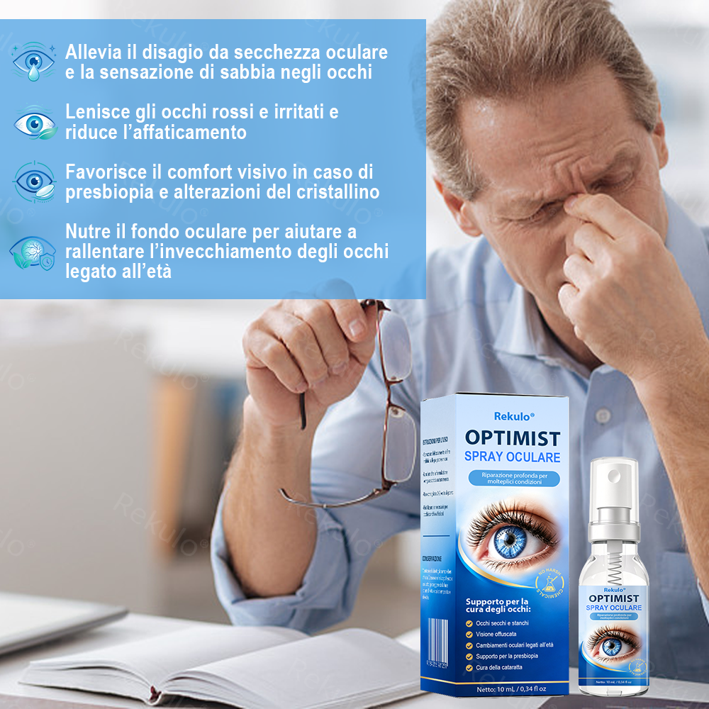 Rekulo® OptiMist Spray Oculare ✅ Per occhi secchi, visione offuscata,presbiopia e cataratta 👀