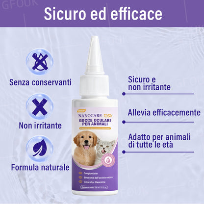 👩‍⚕️GFOUK® Gocce Oculari NanoCare per Animali ☑️ Allevia congiuntivite, secchezza oculare, cataratta e cheratite 🐶