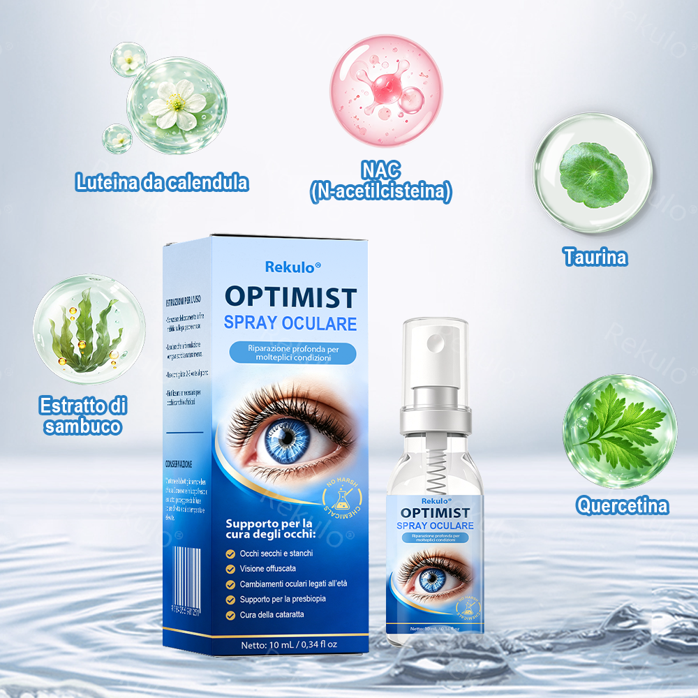 Rekulo® OptiMist Spray Oculare ✅ Per occhi secchi, visione offuscata,presbiopia e cataratta 👀