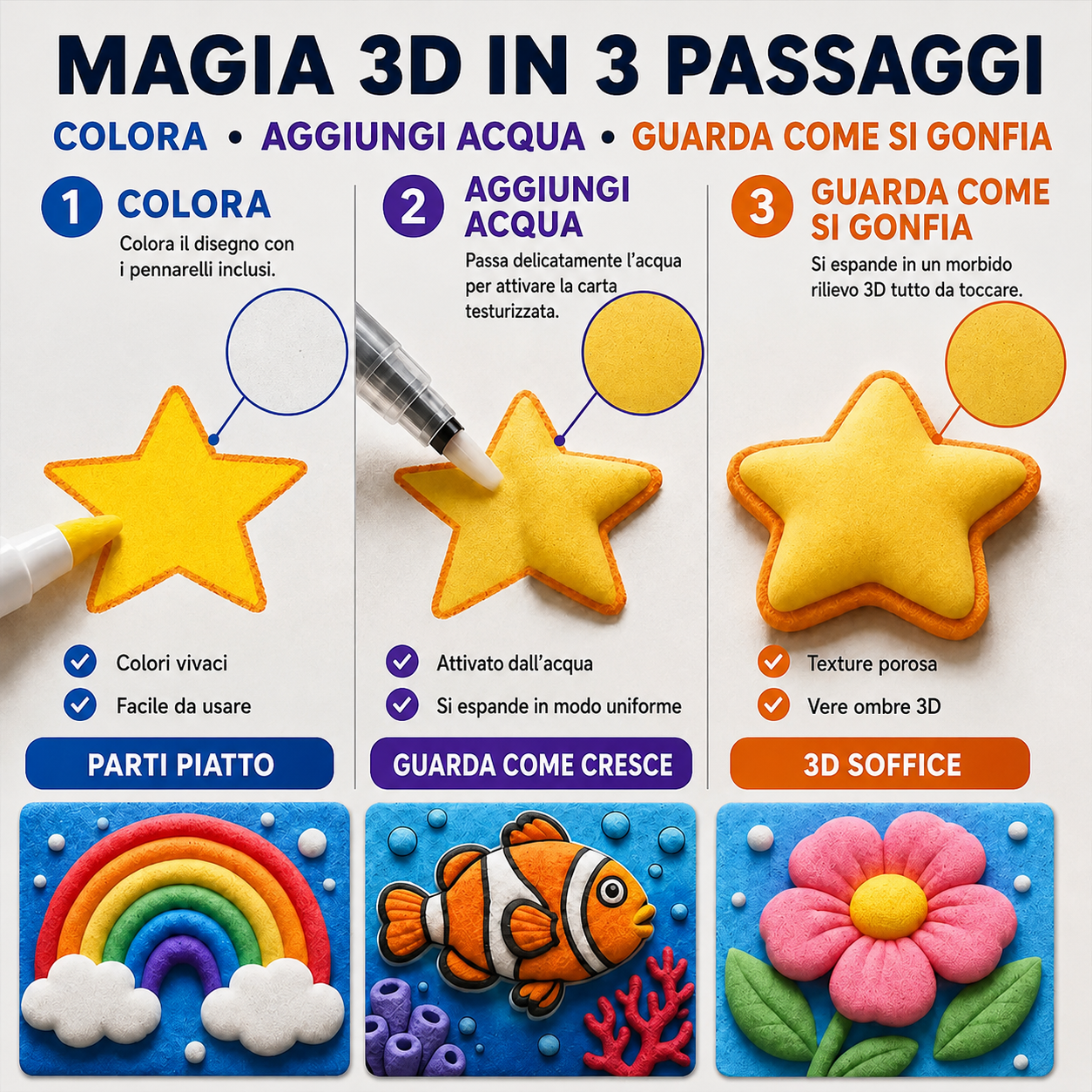 IEY® Carta 3D a Texture Soffice 🌼