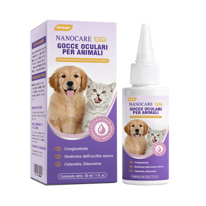 👩‍⚕️GFOUK® Gocce Oculari NanoCare per Animali ☑️ Allevia congiuntivite, secchezza oculare, cataratta e cheratite 🐶