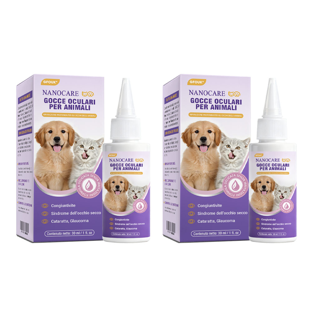 👩‍⚕️GFOUK® Gocce Oculari NanoCare per Animali ☑️ Allevia congiuntivite, secchezza oculare, cataratta e cheratite 🐶