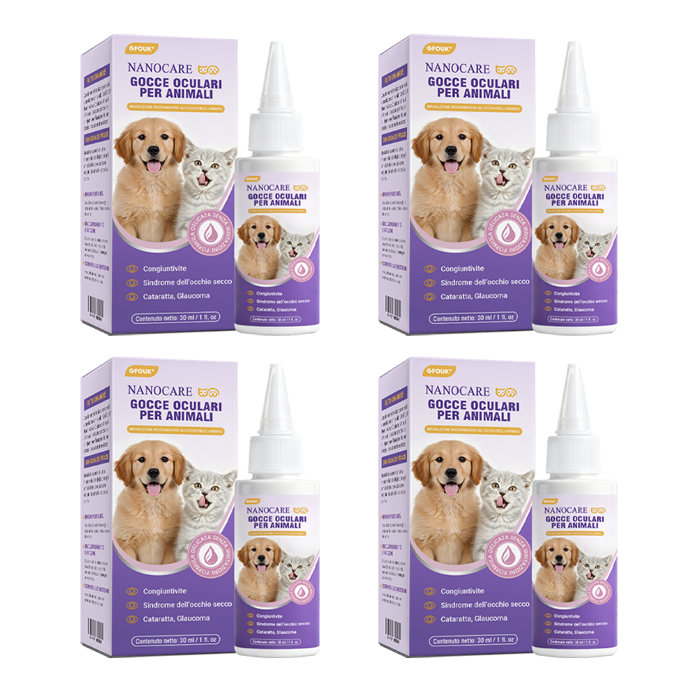 👩‍⚕️GFOUK® Gocce Oculari NanoCare per Animali ☑️ Allevia congiuntivite, secchezza oculare, cataratta e cheratite 🐶