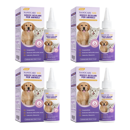 👩‍⚕️GFOUK® Gocce Oculari NanoCare per Animali ☑️ Allevia congiuntivite, secchezza oculare, cataratta e cheratite 🐶