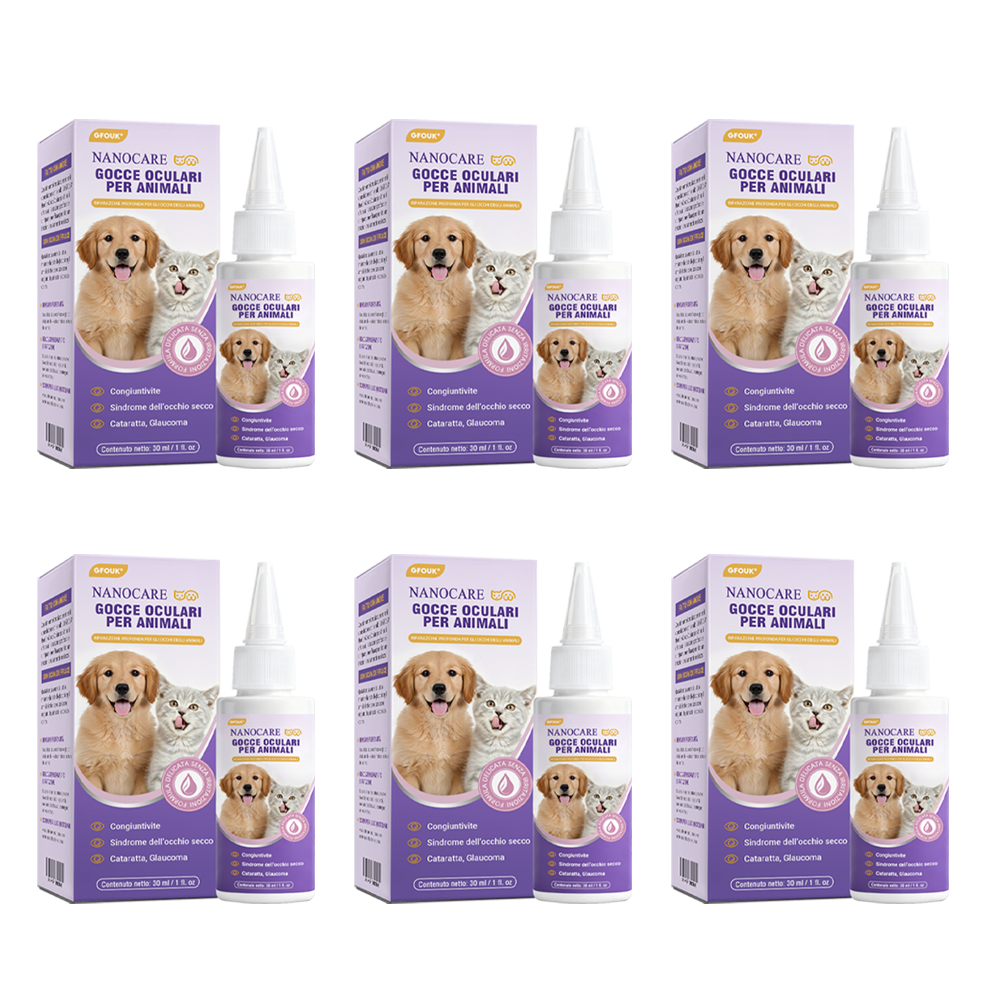 👩‍⚕️GFOUK® Gocce Oculari NanoCare per Animali ☑️ Allevia congiuntivite, secchezza oculare, cataratta e cheratite 🐶